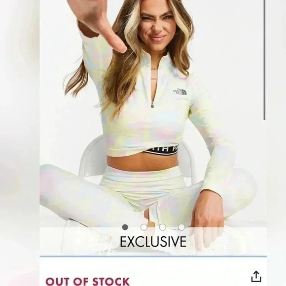 The North Face 1/4 zip fitted cropped long
sleeve top in tie dye SOLD OUT - Picture 1 of 6